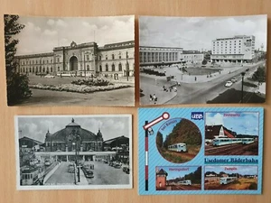AK 4x Bahnhof Magdeburg Halle Saale Merseburg Usedom - Picture 1 of 2