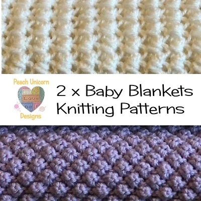 Knitting Patterns for Baby Blankets x 2, Lattice Love and Blackberrry, DK - Image 1 of 4