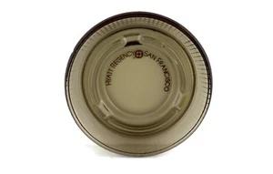 Hyatt Regency San Francisco Spellout Advert Smoked Glass Ashtray 5 Inch Round - Picture 1 of 12