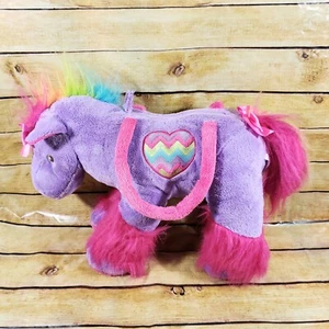 Olly & Friends Purple Heart Pony Clydesdale Horse Plush Purse Tote Rainbow - Picture 1 of 6