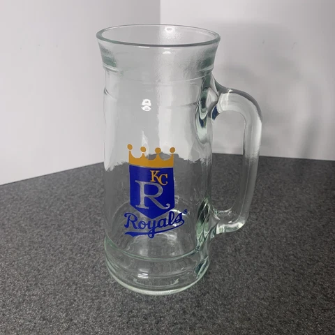 KC Royals MLB Baseball Vintage Glass Beer Mug Stein 7" Kansas City Cover