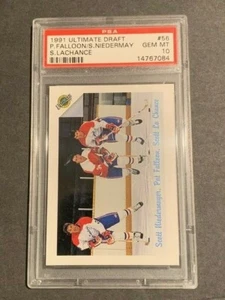 1991 ULTIMATE DRAFT P.FALLOON/S.NIEDERMAY/S.LACHANCE #56 GEM MINT PSA 10 - Picture 1 of 2