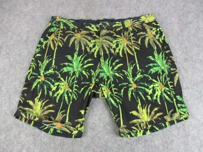 Pantalones Cortos Scotch & Soda Para Hombre 32 Verde Negro Estampado de Árbol de Coco Chino Puños 8" Foto 1 de 4