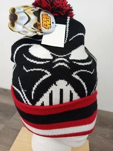 Boy's Black Red Stocking Cap Star Wars Darth Vader Christmas Holiday Beanie Hat - Picture 1 of 11