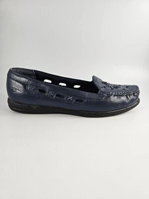 Dr Scholls Doble Air Pillo Plantillas Mujer Zapatos Talla 8.5 Mocasín Cuero Azul Marino Foto 1 de 4