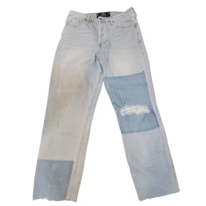 Hollister Straight leg Color Block Distressed Raw Hem Jeans Size 30 x 27, 11R. - Picture 1 of 8