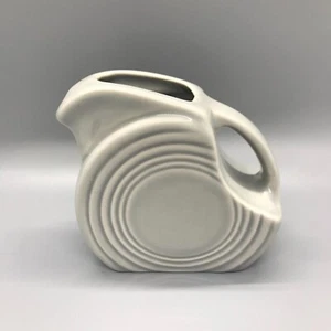 Fiesta Mini Disc Pitcher in Pearl Gray | Fiestaware Small Creamer Syrup Retired - Picture 1 of 10