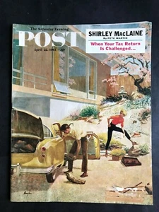 The Saturday Evening Post  April 22 1961  Shirley MacLaine   Hughes Cover - Picture 1 of 2