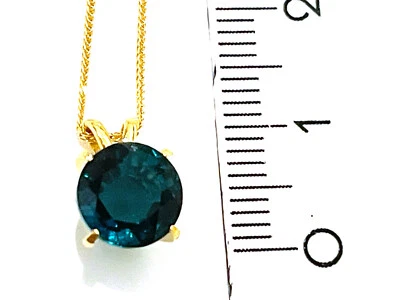 2ct Emerald  Gold Necklace Women Natural  Green Emerald 2  carat Solid 18kt Gold - Image 1 of 4
