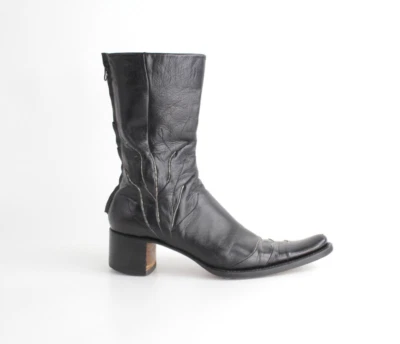 Vintage Rocco P for Barney's NY Western Pointed Toe Chelsea Boots Pull Up Italy - Image 1 of 4