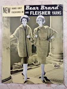 Bear Brand Fleisher Hand Knit Fashions VTG 1960 Vol 54 Vintage Patterns Knit 47p - Picture 1 of 12