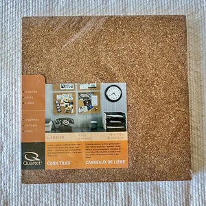 Quartet Cork Tiles Set of 4 12X12 Wall Bulletin Boards Natural Cork NEW - Picture 1 of 4