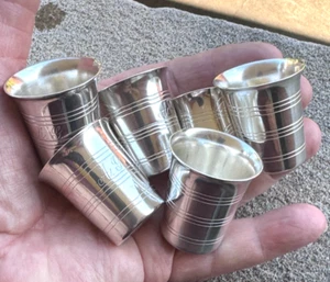 Set 6 Silver Plated Shot Cups' - European Makers - Picture 1 of 24