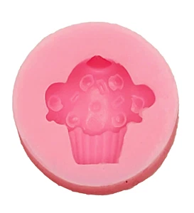 Tiny Cupcake Silicone Mold 7/8"L x 7/8"W x 1/4"D ID US Seller NOTE SIZE - Picture 1 of 2