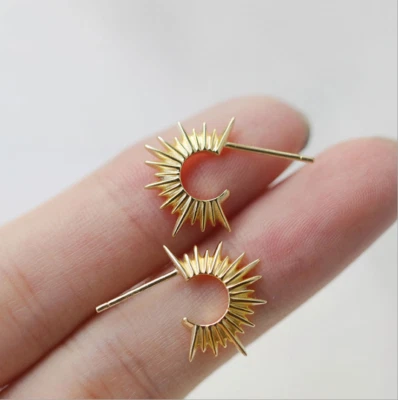 Aretes brazalete envolvente punk de plata de ley 925 con tono oro amarillo de 14 quilates D31 Foto 1 de 4