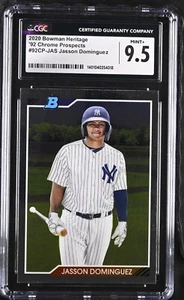 2020 Bowman Heritage '92 Chrome Prospect 92CP-JAS Jasson Dominguez CGC Mint+ 9.5 - Picture 1 of 2