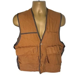 Vintage 90s Duck Bay Utility Hunting Vest Brown Men’s Small - Picture 1 of 8