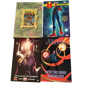 Marvel Comics Hardcover Books Lot Of 4 - Doctor Strange, Thor, Miracleman Marvel - Picture 1 of 4