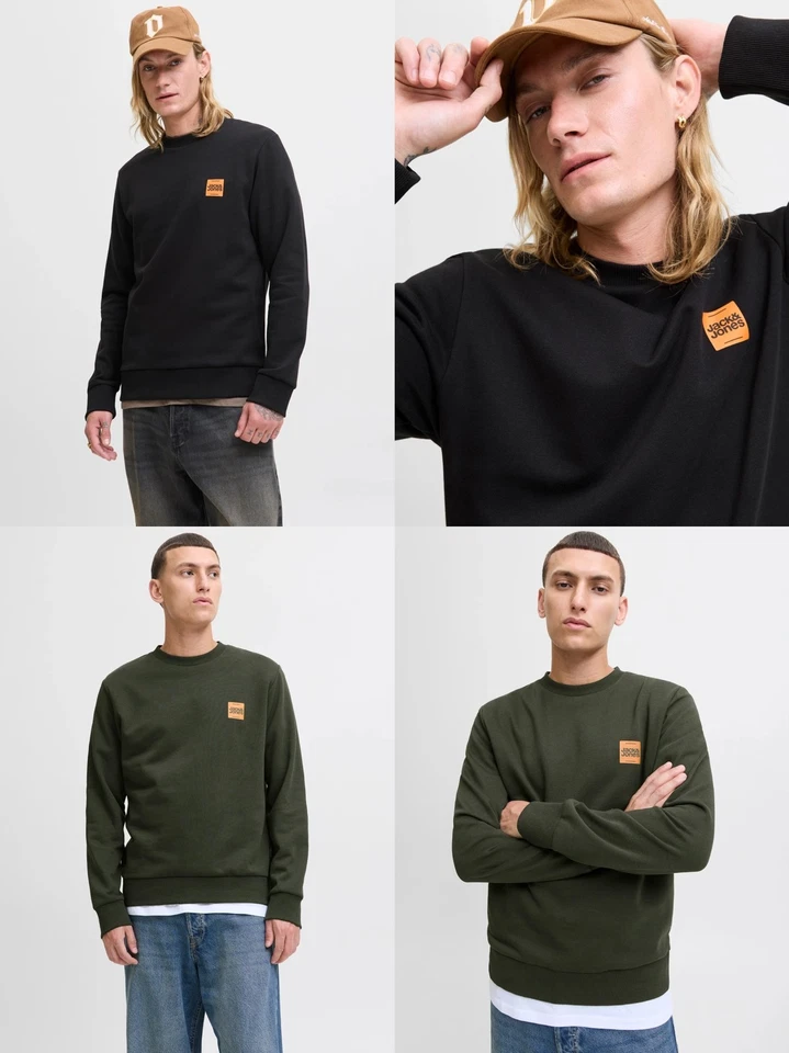 Jack & Jones Hombres Logo Estampado Polar Sudadera Inteligente Suéter Informal Invierno Top Foto 1 de 1