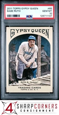 2011 TOPPS GYPSY QUEEN #65 BABE RUTH HOF POP 6 PSA 10 - Image 1 of 3