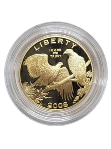 $5 Gold Coin Proof 2008-W Bald Eagle Commemorative w/ Box & COA 90% Gold HTF! - Picture 1 of 10