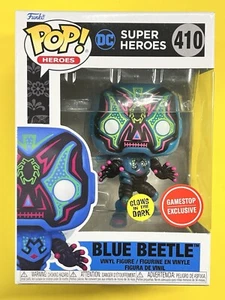 Funko Pop! DC Super Heroes - #410 Blue Beetle - GITD Gamestop Exclusive - Picture 1 of 2