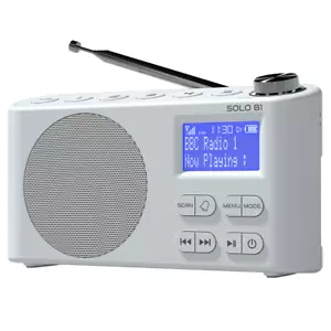 DAB+ DAB FM Radio Speaker Alarm Bluetooth Rechargeable Clock AZATOM Solo White - Picture 1 of 8