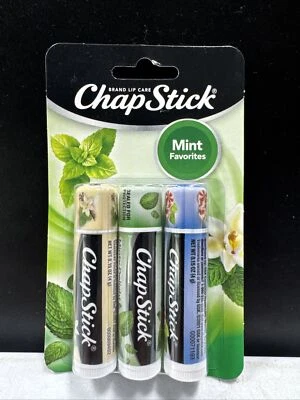 CHAPSTICK COMO NUEVO FAVORITOS 3pk Vainilla Mint, Minty Delight, Peppermint Foto 1 de 3
