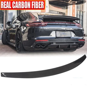 DRY CARBON FIBER Rear Trunk Spoiler Wing Lip For Porsche Panamera 971 2017-2022 - Picture 1 of 14