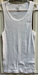 Izod - Herren weiß gerippt Baumwolle/Polyester Mischung Tank Top - Größe M - Neu ohne Etikett - Bild 1 von 3