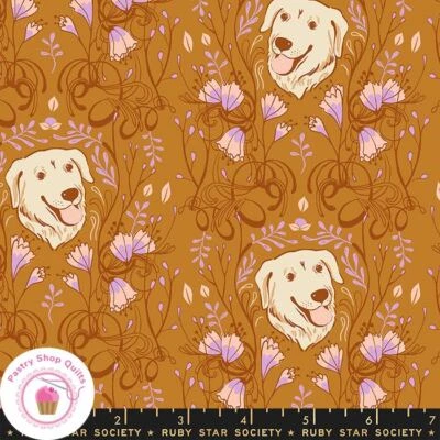 Moda RUBY STAR SOCIETY DOG PARK RS2093 13 Brown Earth DOGS Quilt Fabric S Watts - Image 1 of 4