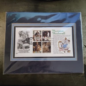 Norman Rockwell Illustrator Display Mat First Day Cover Souvenir Sheet USA - Picture 1 of 2
