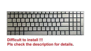 US Silver Keyboard for HP Laptop 17-cn0275st Non-Backlit - Afbeelding 1 van 1