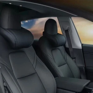 Tesla Model Y - Confortable Head Rest Pillow Black x2 - Picture 1 of 1