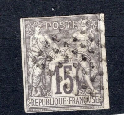 FRANCE COLONIES, YV # 33, USED W/CERTIFICATE ON THE BACK - Image 1 of 2