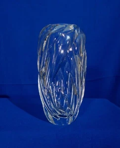 Rosenthal Vase Clear Crystal 7 inch Bold Herringbone Cut Germany bfe3385 - Picture 1 of 4