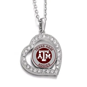 Texas A&M A and M Aggies Womens Sterling Silver Link Chain Necklace D19 - Picture 1 of 5