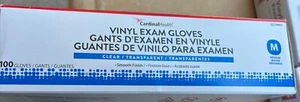 Two Boxes-VINYL EXAM GLOVES 100 CT MEDIUM POWDER FREE NON-STERILE - Picture 1 of 2
