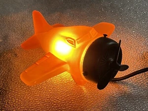 Tin Chi Andrea Sadek Art Deco Amber Glass Airplane Figural Sculpture Lamp Tinchi - Picture 1 of 13