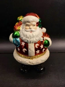 2004 Christopher Radko Santa Claus 7.25" Hinged Keepsake Box Candy Jar Holder - Picture 1 of 6