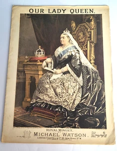 Partituras NUESTRA DAMA REINA VICTORIA ROYAL MINUET c1880s M Watson Stannard Lith - Imagen 1 de 3