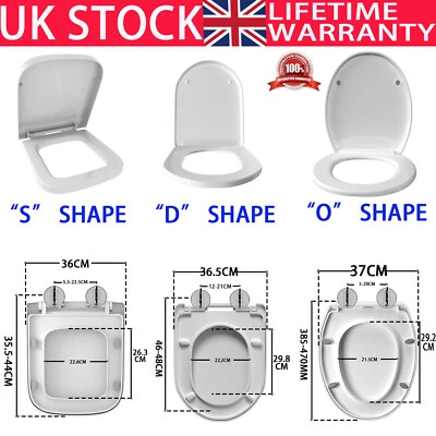 DAYPLUS SOFT CLOSE TOILET SEAT LUXURY WITH METAL FIXING HINGES WHITE QUICK RELEASE NEW
