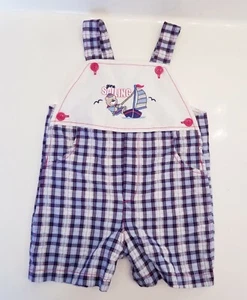 BT Kids Romper Overall 24 Months Plaid Stripe Overalls Gone Sailing  - Picture 1 of 8