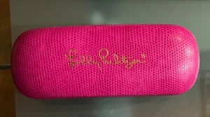 Lilly Pulitzer Hard Hot Pink Faux Snakeskin Eyeglasses Clamshell Case - Picture 1 of 3