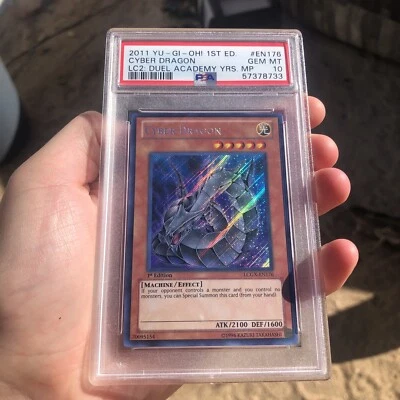 YuGiOh Cyber Dragon - LCGX-EN176 Secret Rare 1st Edition PSA 10 Pop 4 Alt Art - Image 1 of 4