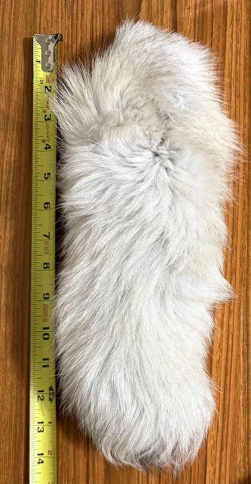 Tanned Fox Tail, White w/Black Tips, Fly Tying, NR - Image 1 of 1