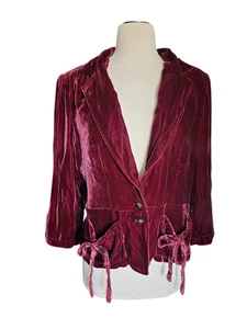 Vintage Polo Ralph Lauren Velvet Blazer Womens L Victorian Whimsigoth Steampunk - Picture 1 of 10
