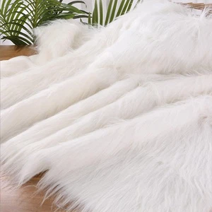 Faux Fur Fluffy Crafts Fabric 23.6x59 inch White, Long Pile Shaggy Fur Fabric... - Picture 1 of 9