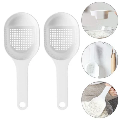 2 pezzi cucchiai di plastica cucchiai in polvere irrigatori di farina (bianco) - Immagine 1 di 4