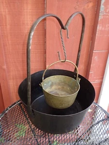 Scarce Antique 18th Century Cast Iron Double Boiler Pot Kettle Skillet Cookware - Picture 1 of 6